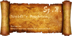 Szolár Magdolna névjegykártya