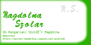 magdolna szolar business card